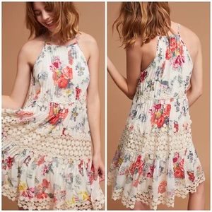 Anthropologie RANNA GILL Kalila Floral Halter Dress